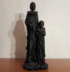 Statueta tribala africana &bdquo;Mama si fiica Masai&rdquo; |piesa veche