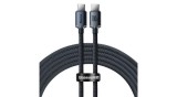 Baseus Crystal Shine Cablu USB-C la USB-C, 100 W, 2 m (negru)