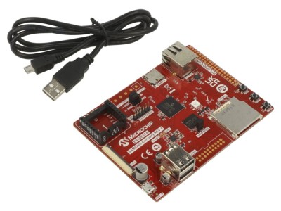 Kit Dezvoltare Microchip SAM9X60 cu Programator/Debugger Integrat foto