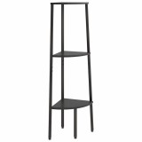 Cumpara ieftin Raft de colt cu 3 niveluri, negru, 45,5x31,5x120 cm