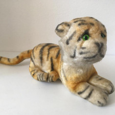 * Jucarie veche tigru bengal, vintage colectie 21 cm, umplutura tare