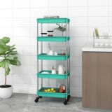 VidaXL Cărucior de bucătărie 5 niveluri turcoaz 42x29x128 cm fier/ABS