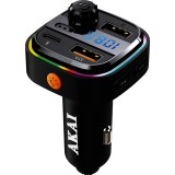Modulator FM Akai FMT-26BT, Bluetooth, USB-C, USB-A, Negru