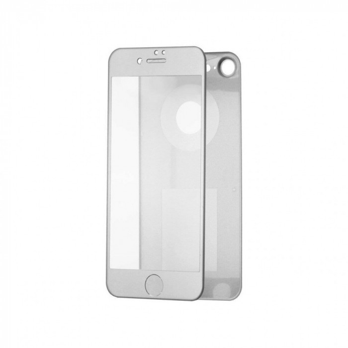 Folie Sticla +Aluminiu Wozinsky 3D 360 Argintie Pentru Iphone 7,Iphone 8