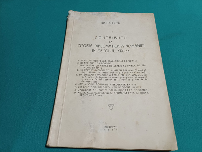 CONTRIBUȚII LA ISTORIA DIPLOMATICĂ A ROM&Acirc;NIEI &Icirc;N SECOLUL XIX-LEA / 1935 * 59