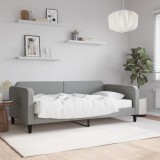 VidaXL Pat de zi cu saltea, gri deschis, 100x200 cm, textil 3196803