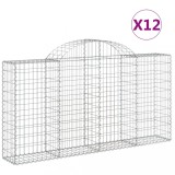 Cumpara ieftin Cosuri gabion arcuite 12 buc, 200x30x100/120 cm fier galvanizat