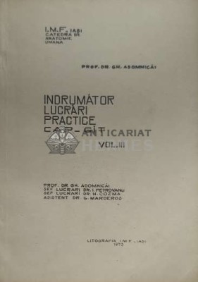 Indrumator de lucrari practice cap-git sistem nervos central - 1974 - Colectiv ($F44) foto
