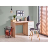 Birou HM Lima B1, cu usa si sertar, PAL melaminat lucios, 120x55x75 cm, stejar sonoma alb