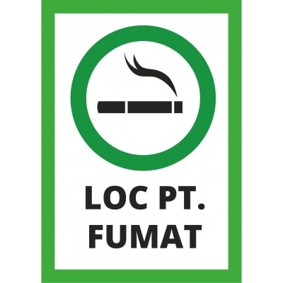 Sticker , zLoc pentru Fumat, , Autocolant Semnalizare Zona de Fumat foto