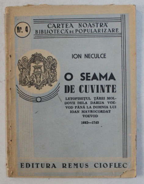 O SEAMA DE CUVINTE de ION NECULCE - 1943