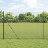 Gard din s&acirc;rmă sudată gri 1,5x10 m din oțel