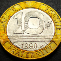 Moneda bimetal 10 FRANCI - FRANTA, anul 1990 * cod 793 B