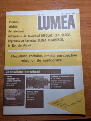 revista lumea 17 martie 1988-vizita lui ceausescu in mauritania foto