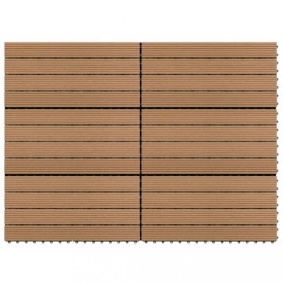 vidaXL Plăci de pardoseală, 6 buc., maro, 60x30 cm, WPC, 1,08 m&amp;sup2; foto