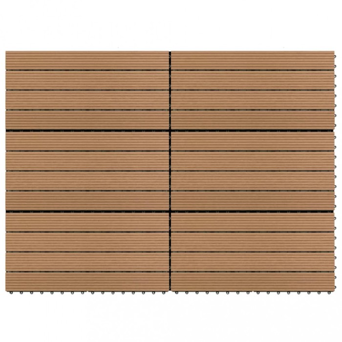 vidaXL Plăci de pardoseală, 6 buc., maro, 60x30 cm, WPC, 1,08 m&sup2;