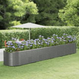 VidaXL Strat &icirc;nălțat grădină gri 554x100x68 oțel vopsit electrostatic