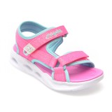 Sandale SKECHERS roz, SOLA GLOW SANDAL, din piele ecologica