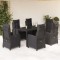vidaXL Set mobilier de grădină cu perne, 7 piese, negru, poliratan 3212639