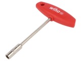 Cheie tubulară HEX 7mm oţel crom-vanadium WIHA, acoperire nichel, m&acirc;ner T