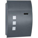 HOMCOM Cutie Postala Curbata din Otel Zincat cu 3 Fante si 2 Chei de Securitate incluse, 45x10x32 cm, Gri | Aosom Romania