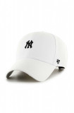 47 brand sapca MLB New York Yankees culoarea alb, cu imprimeu, B-BRMPS17WBP-WHA