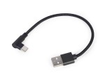 Cablu USB2.0 A mufa - USB type C mufa in unghi 0.2m negru Gembird CC-USB2-AMCML-0.2M