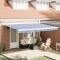 vidaXL Marchiză Retractabilă Albastru și Alb 450x300 cm