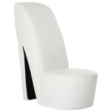 Cumpara ieftin Scaun, design toc inalt, alb, piele ecologica