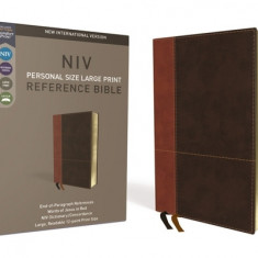 NIV, Personal Size Reference Bible, Large Print, Imitation Leather, Brown, Red Letter Edition, Comfort Print