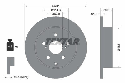 TEXTAR 92162103 PRO Disc frana foto