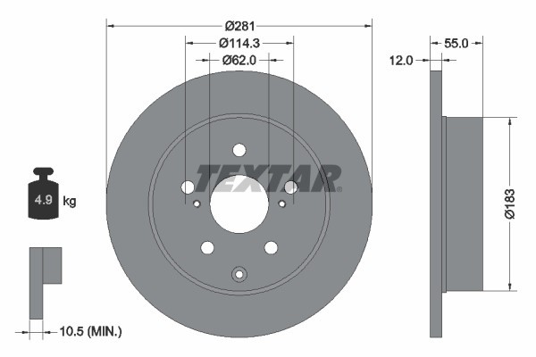 TEXTAR 92162103 PRO Disc frana
