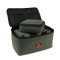 Set Geanta 4 in 1 pentru accesorii pescuit W.P.E, material impermeabil, izolata cu burete termic, 23.5x14x13.5 cm, verde
