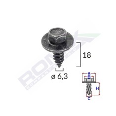 SURUB CU CAP HEXAGONAL CU DIAMETRU 6.2 MM SET 10 BUC 62347 foto