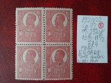 1920 Romania- Ferd. b. mare Mi253y-bl4.-MNH-EROARE-pata guler si dr. cap, Nestampilat