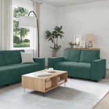 vidaXL Set de canapele cu perne, 2 piese, verde &icirc;nchis, catifea