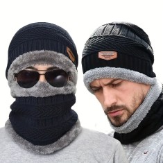 Caciula Tricotata de Iarna din Lana pentru Barba?i, Rezistenta la Vant foto