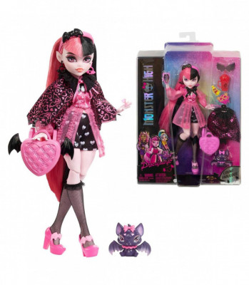 MONSTER HIGH PAPUSA DRACULAURA CU ANIMALUT SI ACCESORII foto