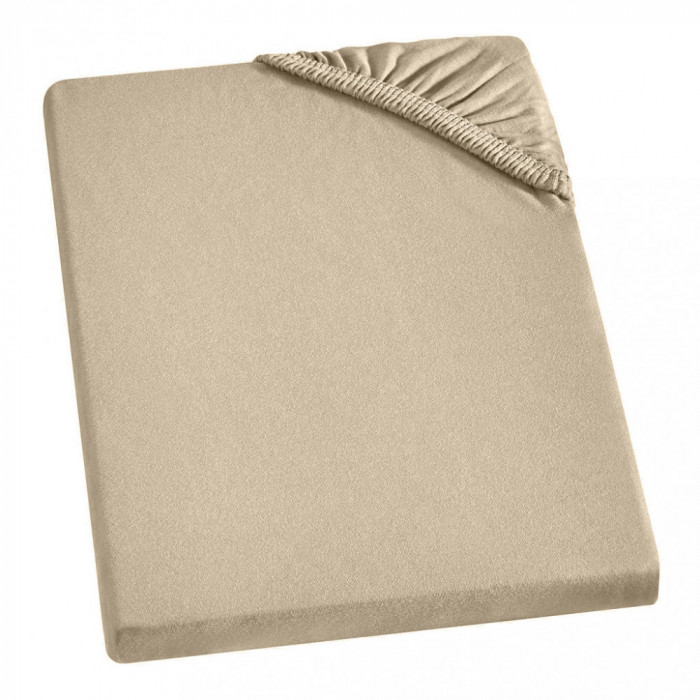 Husa de pat din tricot cu elastic, Tim, Bej