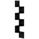 Cumpara ieftin Raft de perete de colt, negru, 19x19x123 cm, lemn prelucrat