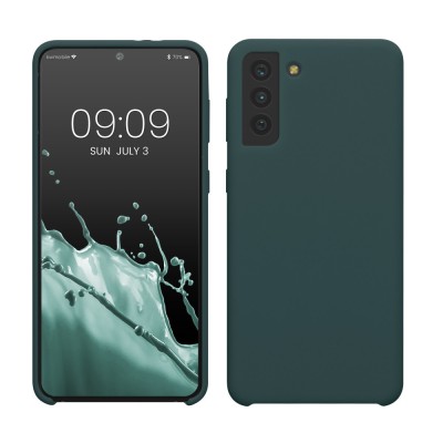 Husa kwmobile pentru Samsung Galaxy S21 Plus, Silicon, Verde, 54066.171 foto