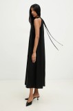 Answear Lab rochie culoarea negru, midi, evazată