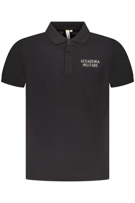ACCADEMIA MILITARE Tricou polo barbati, cu logo brodat, Regular fit, Negru, S