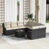 VidaXL Set de canapele pentru grădină 9 pcs Negru 55 x 55 x 37 cm 3345637