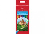 Creioane colorate Faber-Castell 12 set, hexagonale, cutie carton, Faber Castell