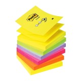 Notite adezive neon curcubeu Post-It Z-Notes 6 buc/set 76 mm x 76 mm, 600 file/cub 3M
