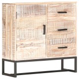 Cumpara ieftin Servantă, alb, 73 x 30 x 75 cm, lemn masiv de acacia