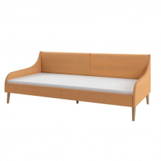 Cadru de pat canapea, material textil, portocaliu foto