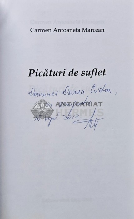 Picaturi de suflet (cu dedicatie) - 2012 - Carmen Antoaneta Marcean (AR181)