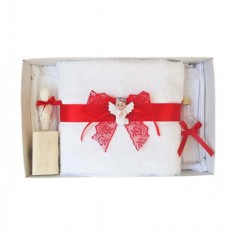 Trusou botez dantela rosie si ingeras Denikos&reg; 431